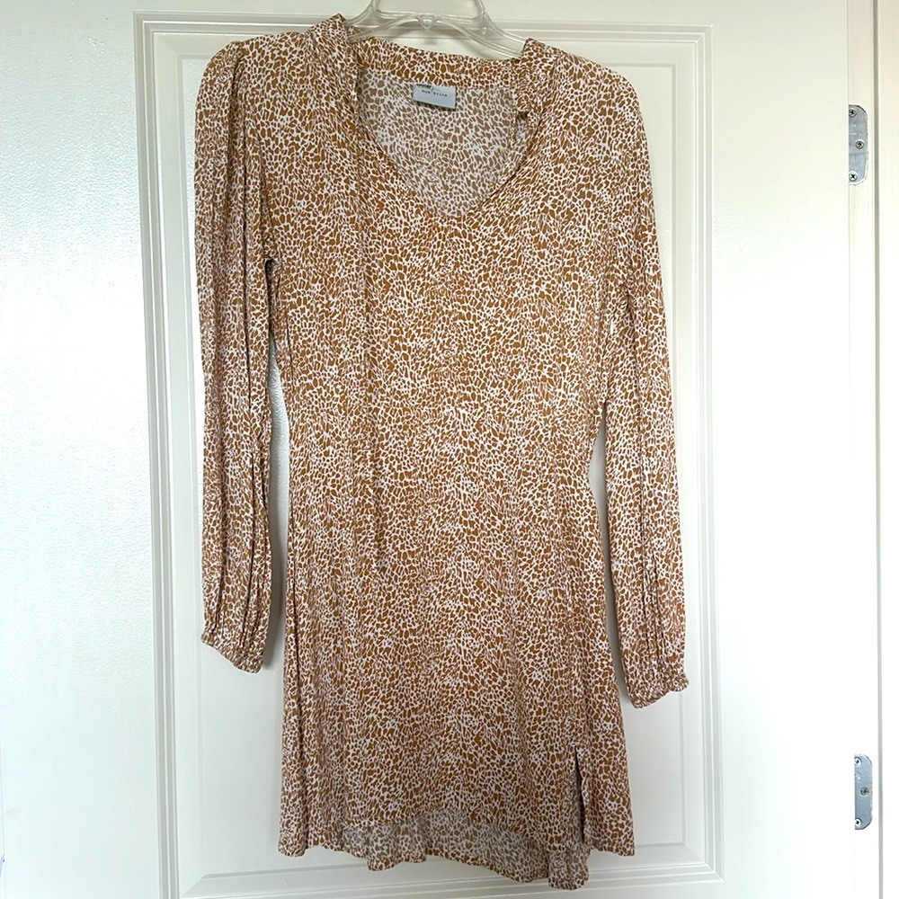Anthropologie print long-sleeve mini dress